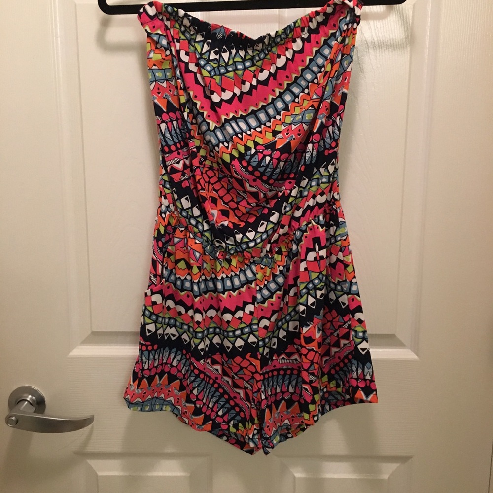 Wishful Thinking Strapless Multicolor Romper (NEW)