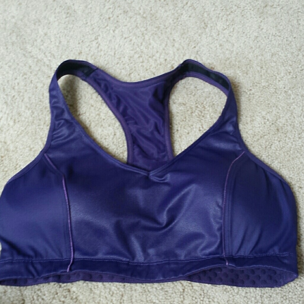 Purple high-impact sports bra