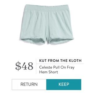 Kit from the Kloth fray hem pull on shorts