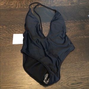 Black one piece bathing suit