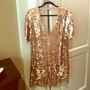 Free People rose gold sequin cocktail dress