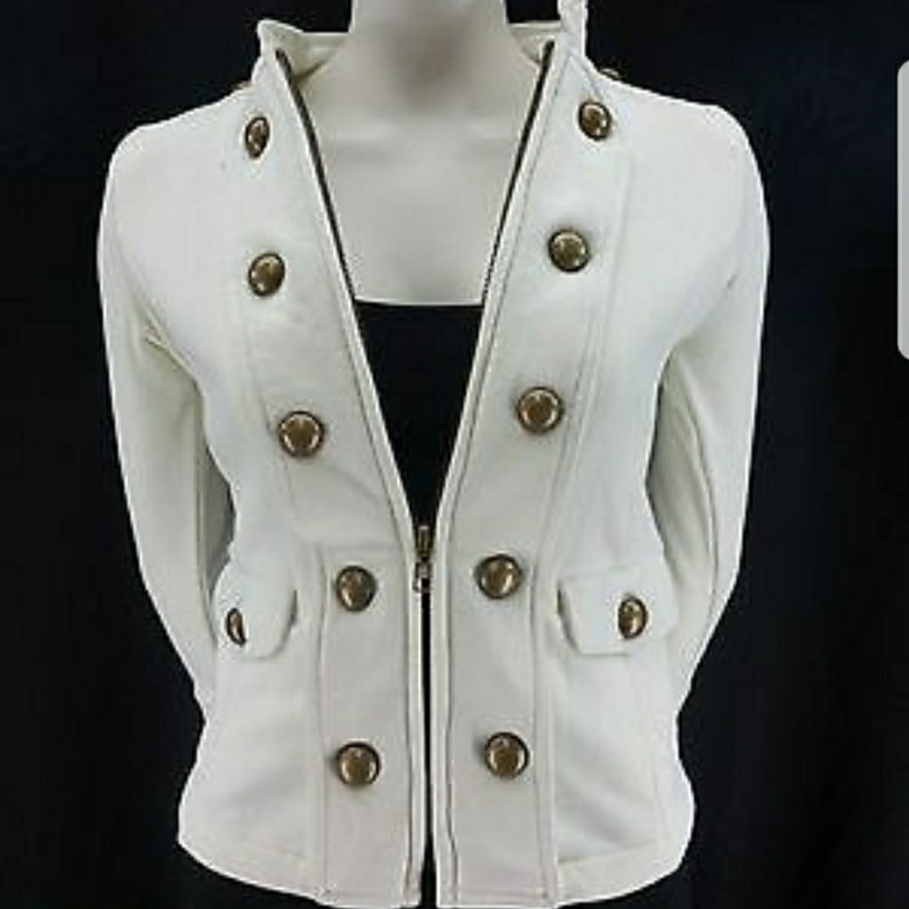 NEW Ivory military style jacket with zipper