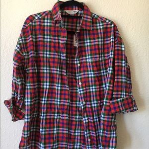 Old Navy multi-color boyfriend flannel shirt