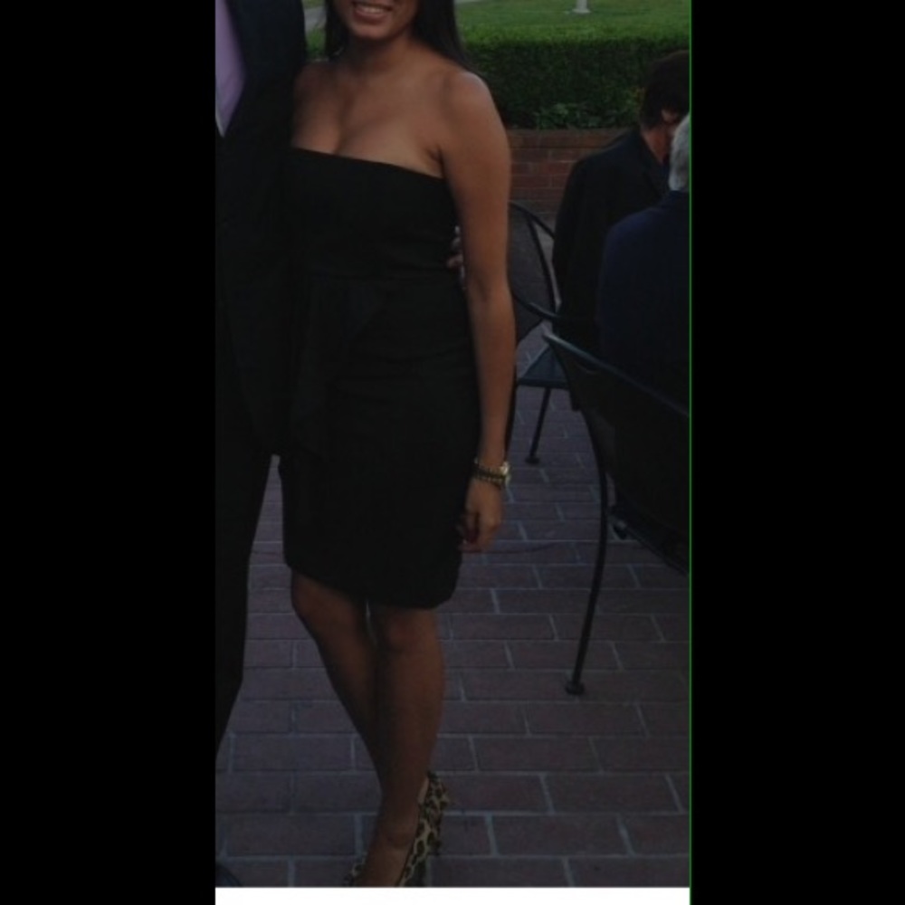 Alice + Olivia Reese Peplum Dress (in black)