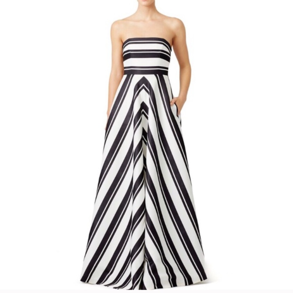 Halston Heritage Barber Stripe Gown