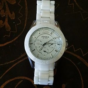 Fossil ceramic link watch