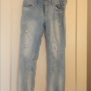 Gap light faded distressed girlfriend jeans