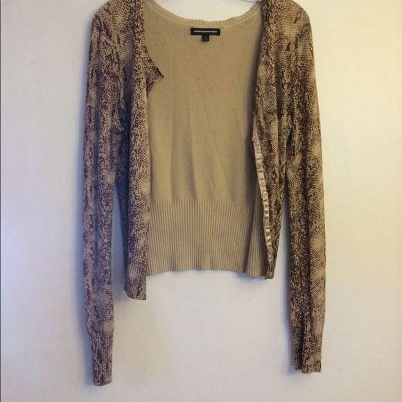 Express snakeskin brown button up Cardigan sweater - Picture 4 of 5