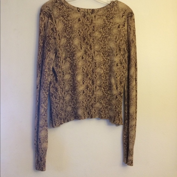 Express snakeskin brown button up Cardigan sweater - Picture 5 of 5