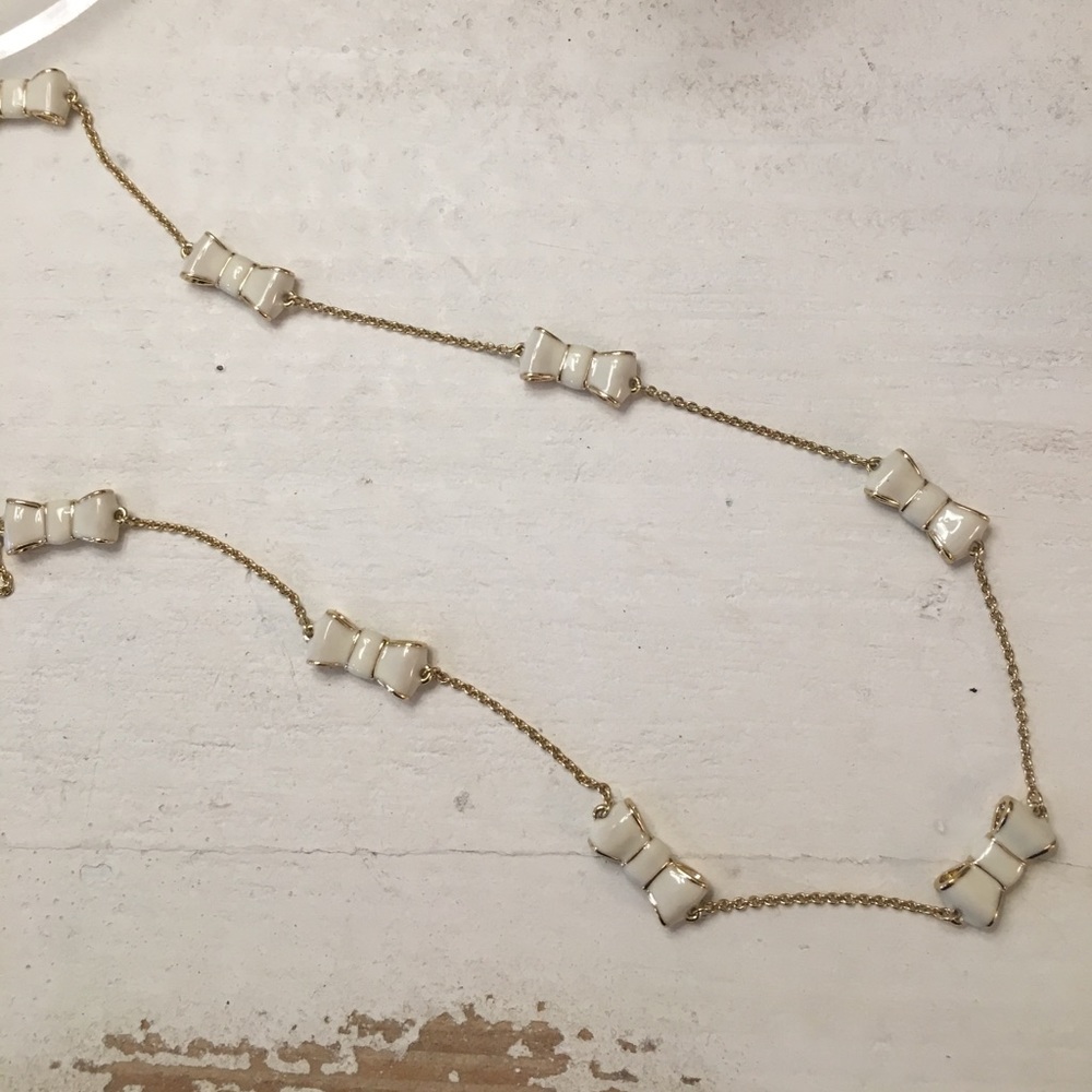 Kate spade white bow necklace