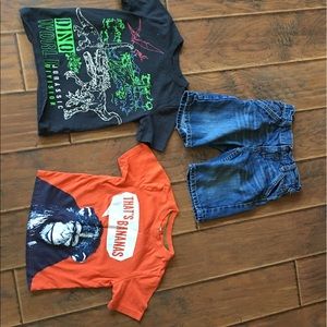 Bundle 4/4t 2 tee shirts and one pair of shorts