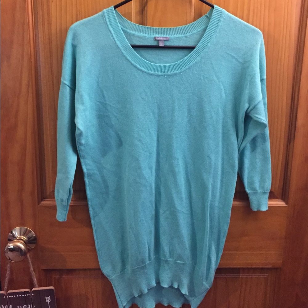 Long Half Sleeve Aqua Blue Sweater