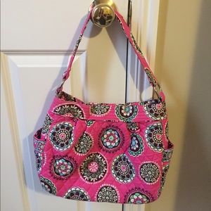 Vera Bradley reversible Tote retired Cupcakes Pink