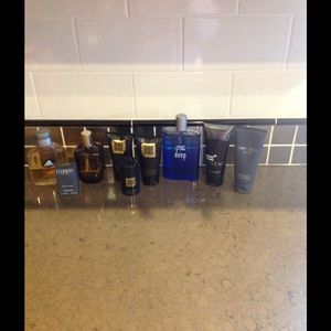 Nine piece men's fragrance set