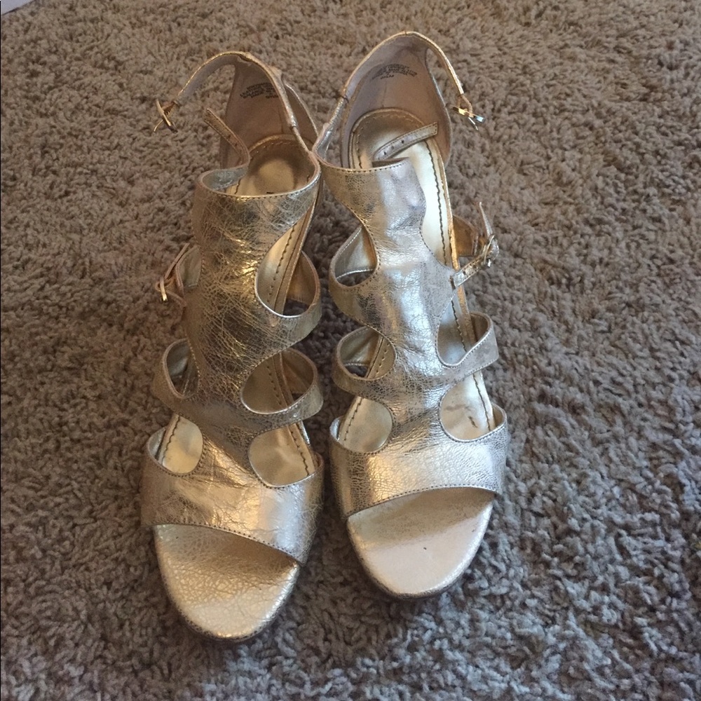 Gold gladiator heels