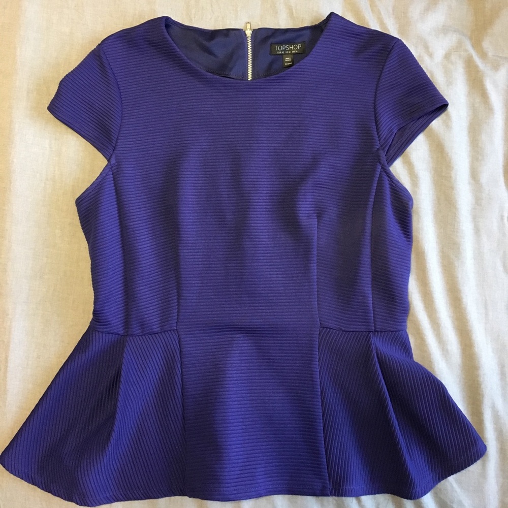 Blue Topshop peplum top