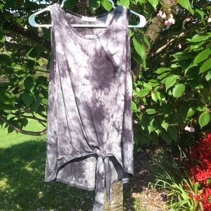 Ginger G grey and black tie dye tank top