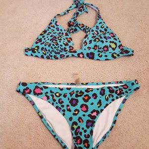 Victorias Secret blue leopard print bikini