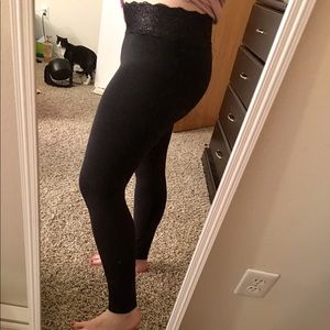 Victoria's Secret PINK black lace leggings