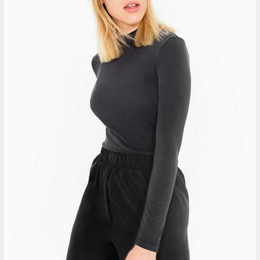 American Apparel black long sleeve brushed jersey