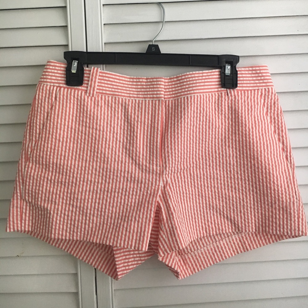 J. Crew Orange Seersucker Shorts
