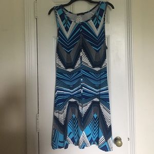 Fit and Flare Geometric Printed Dress