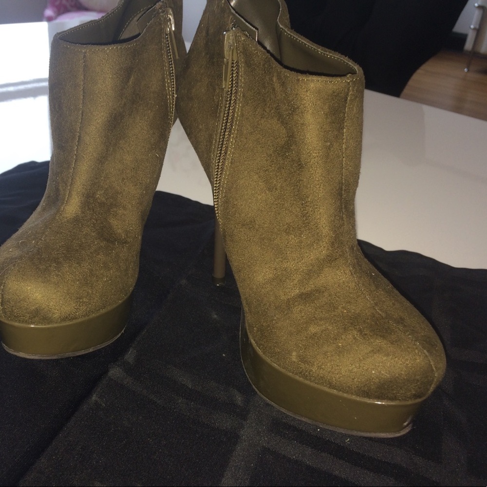 Olive green booties