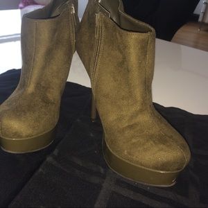 Olive green booties