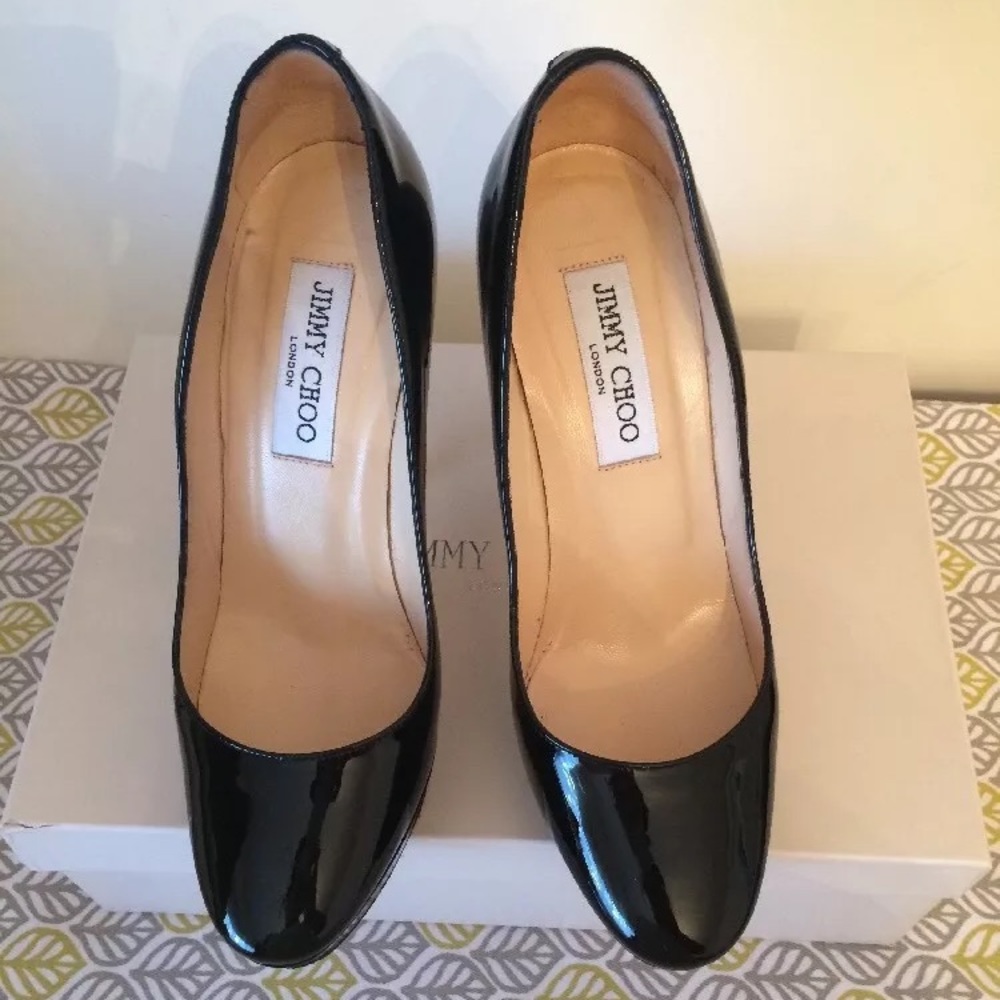 Jimmy choo patent leather heels in size 37 1/2