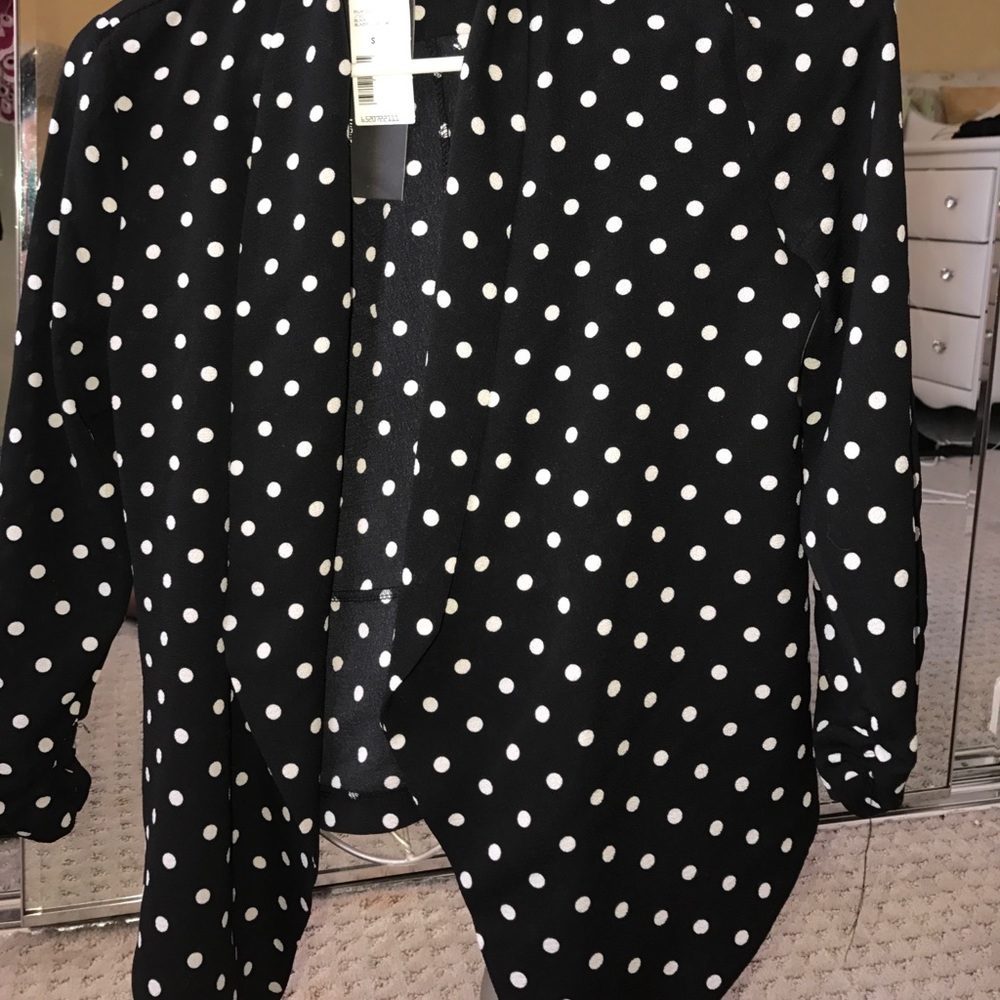 Black and white polka dot cardigan