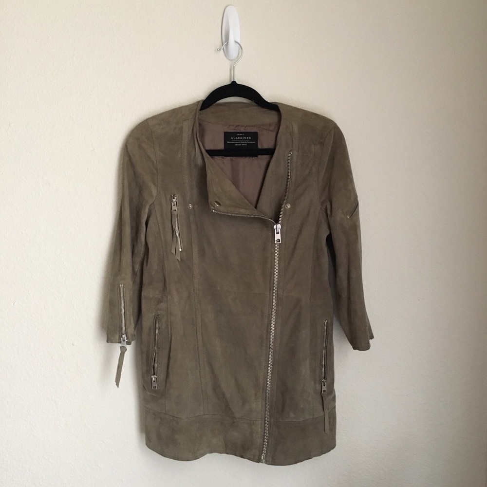 AllSaints Steel Biker Jacket sz 2