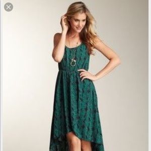 Willow&Clay, hi-lo blue/green leaves maxi. Size S.