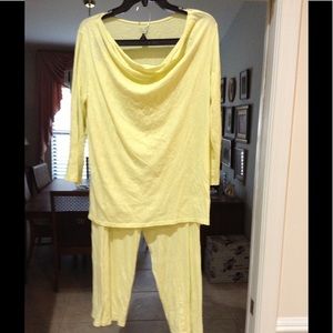 Eileen Fisher pajama top 3/4 sleeves long pants
