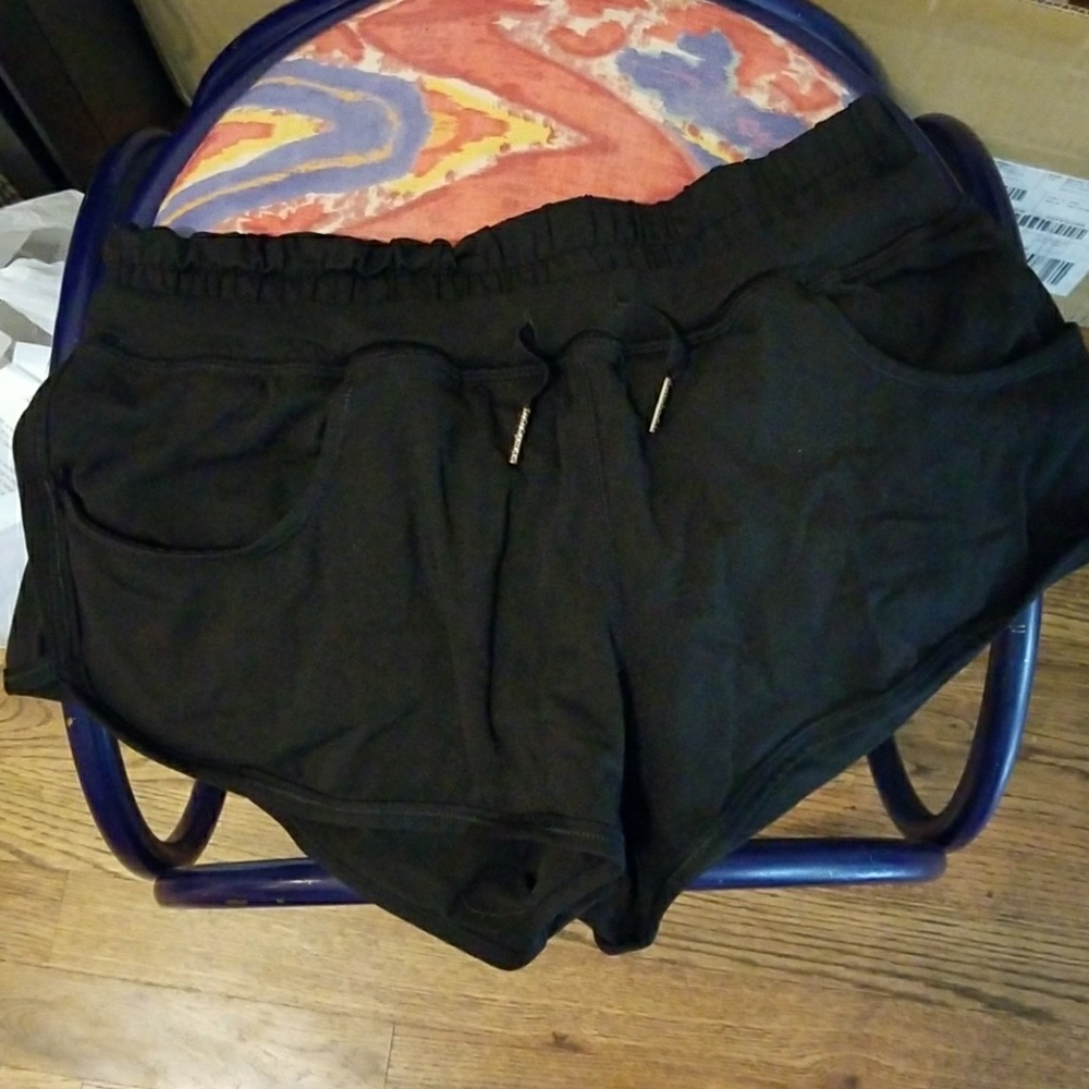 Lululemon black drawstring running shorts