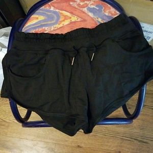 Lululemon black drawstring running shorts