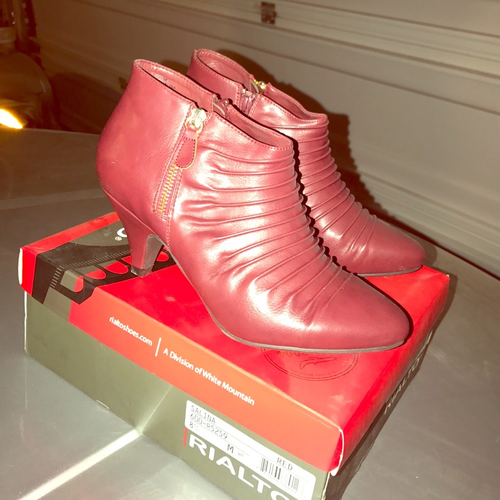 Burgundy ankle boots
