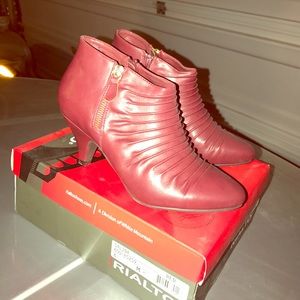 Burgundy ankle boots