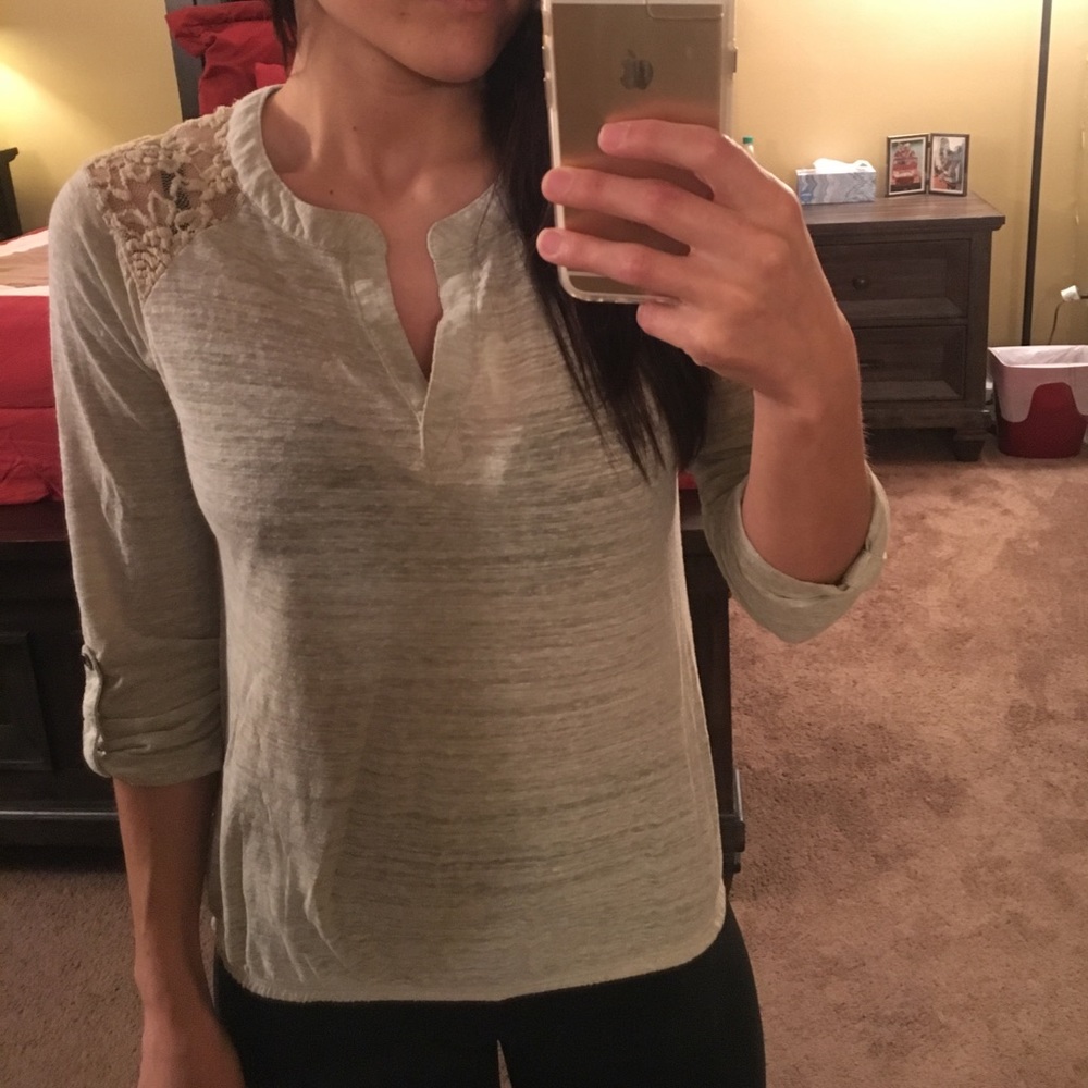 Tan Lace Top
