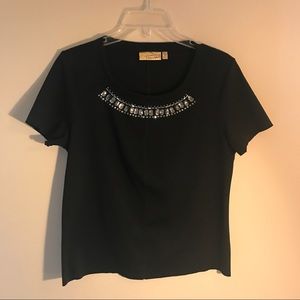 Black jeweled blouse