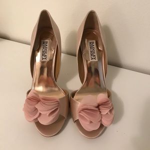 Badgley Mischka Blush Satin D'orsay Pumps