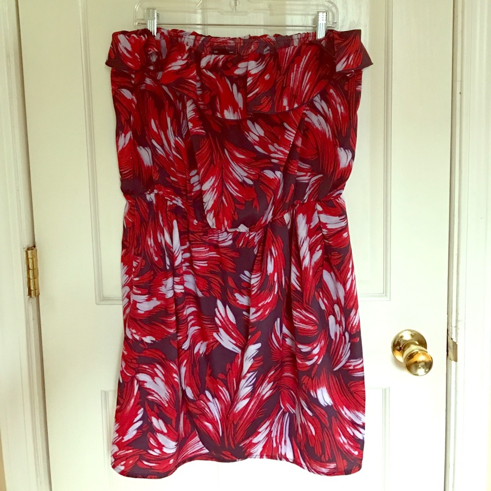 GAP strap less chiffon wrap dress.