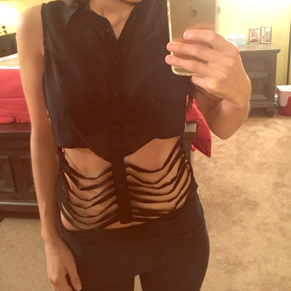 Leopard Button Up Cut Top