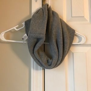 Grey fleece infinity scarf