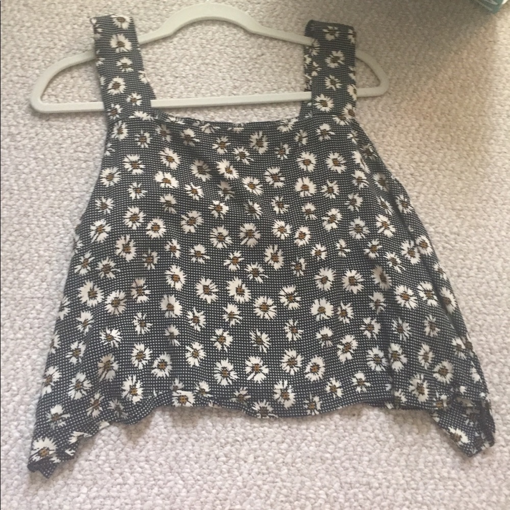 women's flowey sunflower crop top