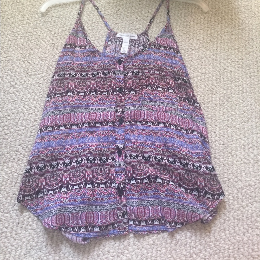 women's multicolored patterned flowy tank top