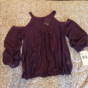 Plum off the shoulder blouse!
