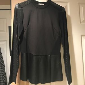 Zara leather peplum top