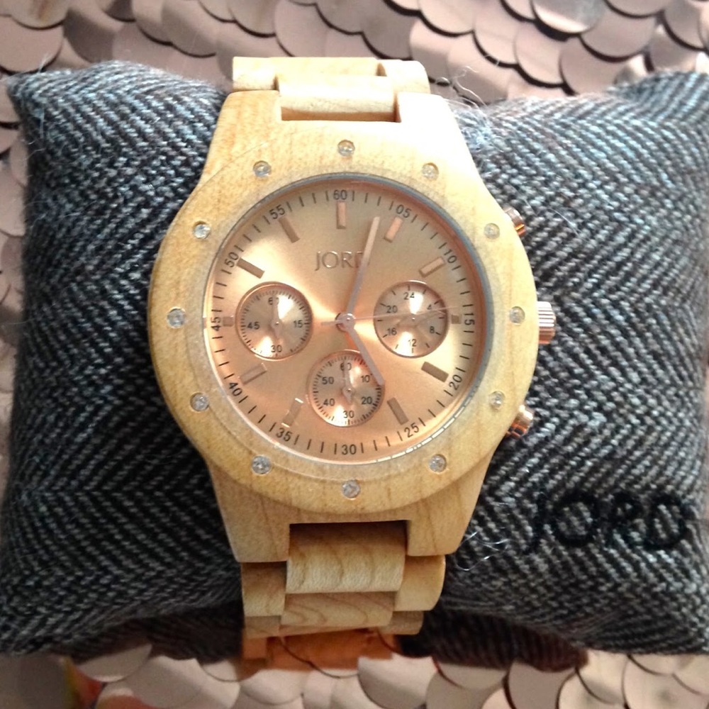 jord wood sidney watch in maple / rose gold