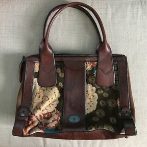 Fossil Vintage Reissue Top Zip Floral Satchel