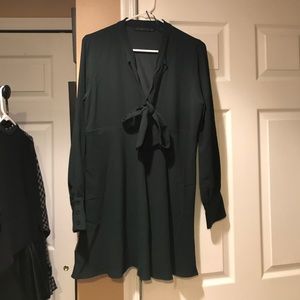 Zara Trafluc Green Blouse Dress